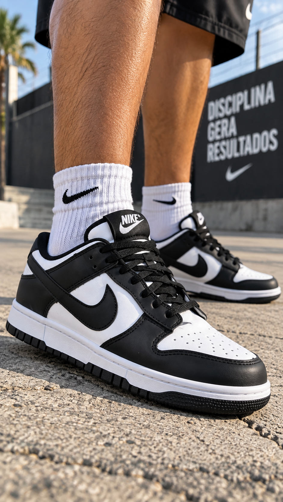 Tênis premium cut p a n d a - Preto/branco