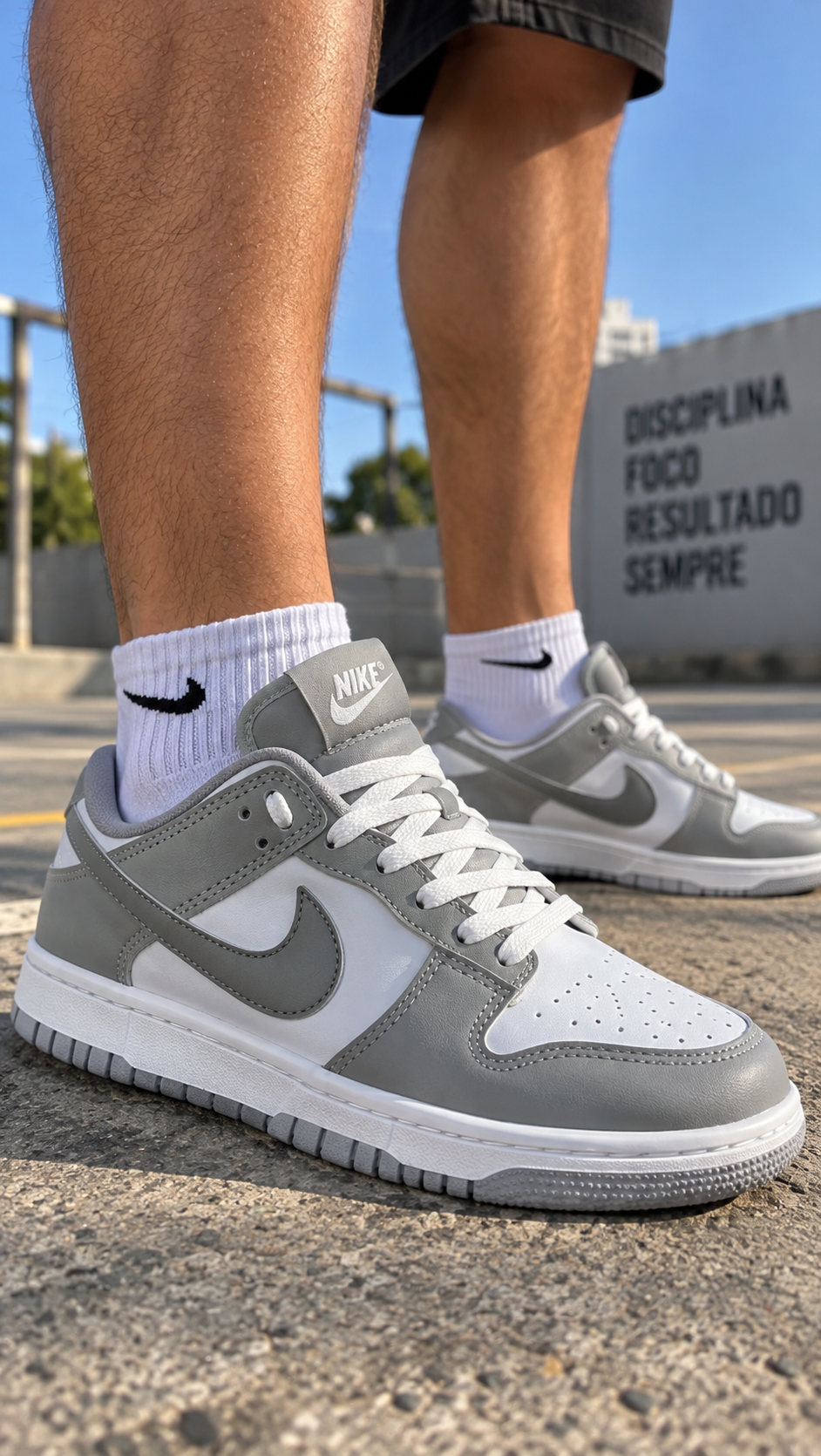 Tênis premium cut p a n d a - Cinza/branco