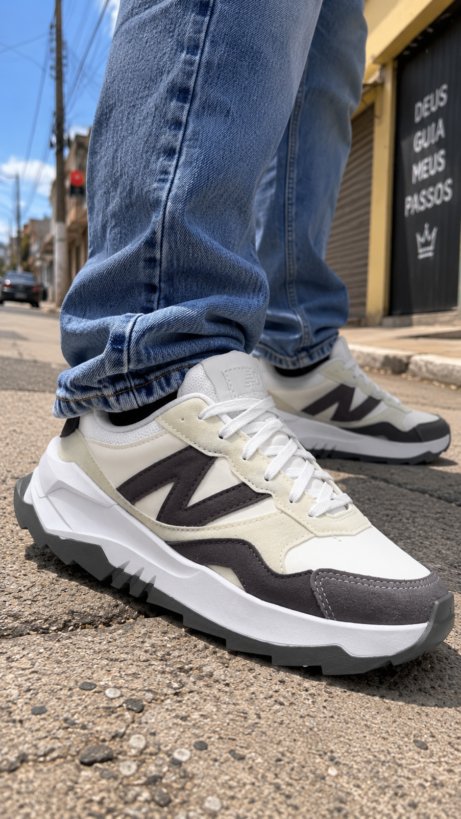 Tênis Casual NB hammer Ref.663 - Branco/grafite