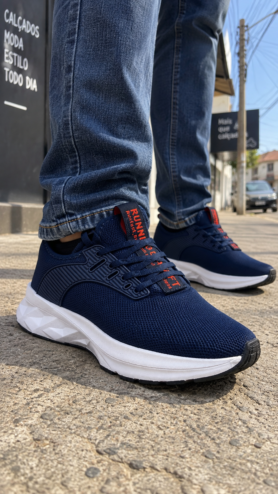 Tênis Esportivo Masculino One Flip JM009 - Marinho/vermelho