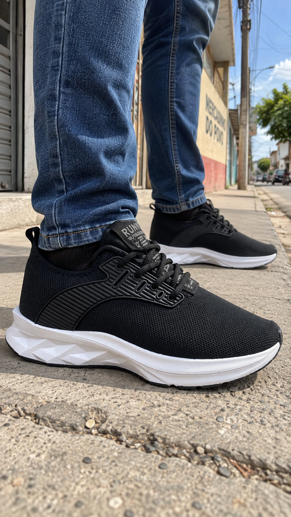 Tênis Esportivo Masculino One Flip JM009 - Preto/branco