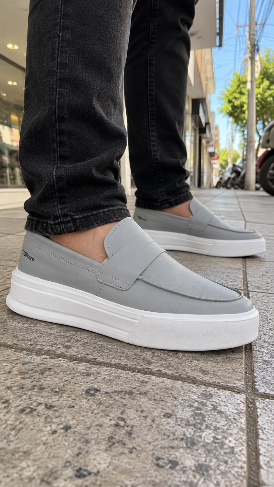 Mocassim Masculino Confort REF:50442 - Cinza