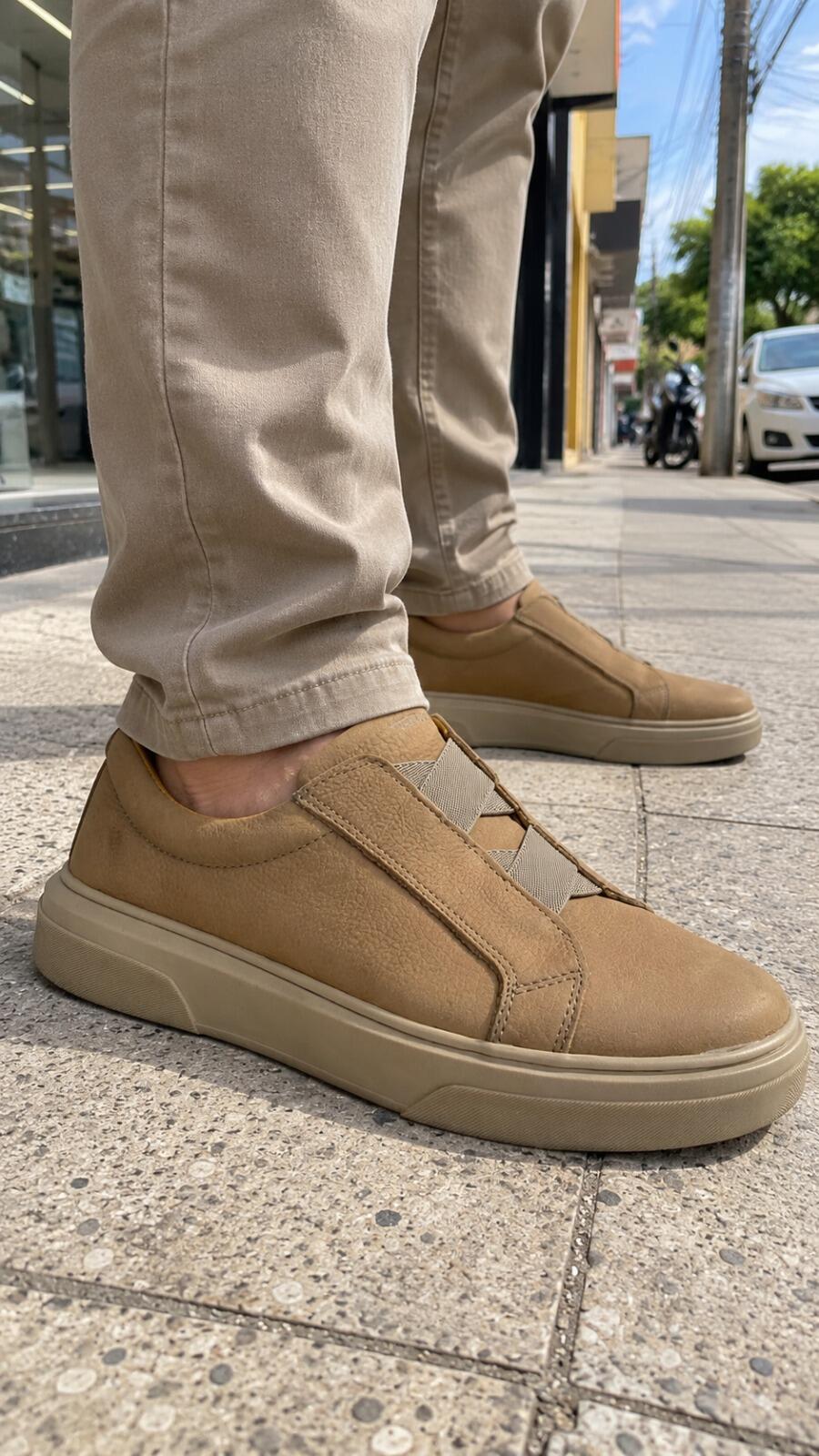 Mocassim Masculino Confort REF:50218 - Amendoa