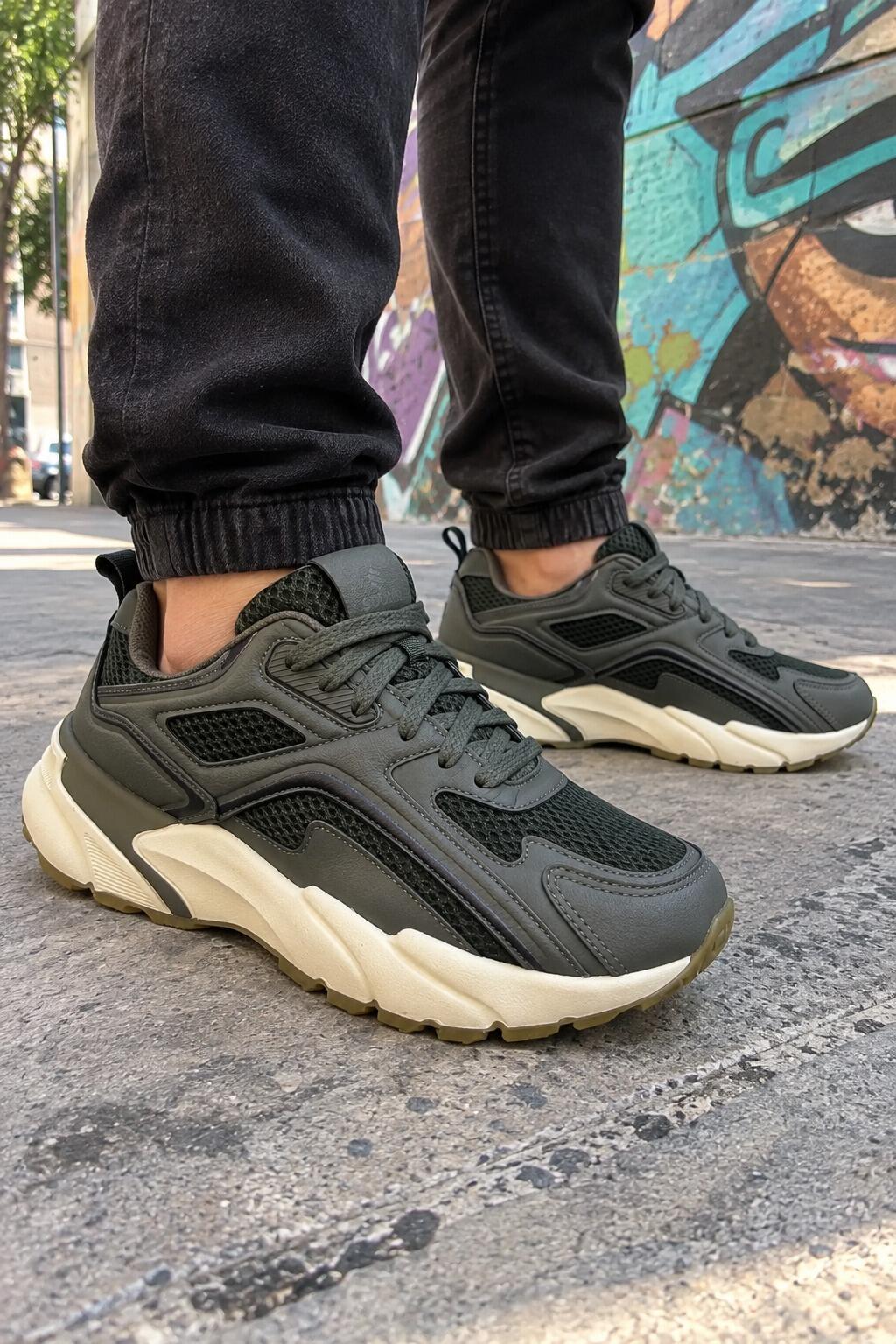 Tênis Masculino Sound ST614 - Verde musgo