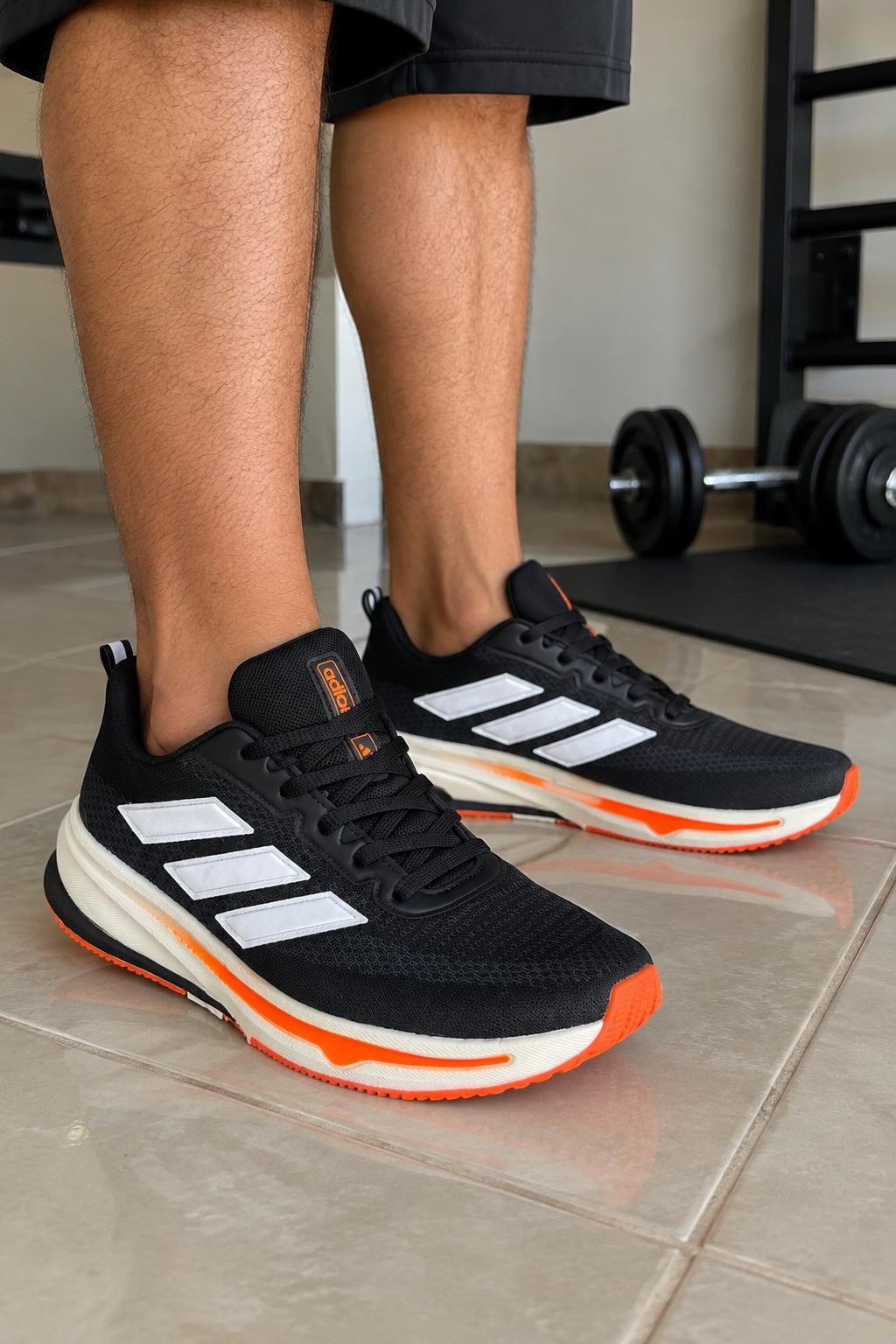 Tênis esportivo ad Ref.31000 - Preto/Laranja