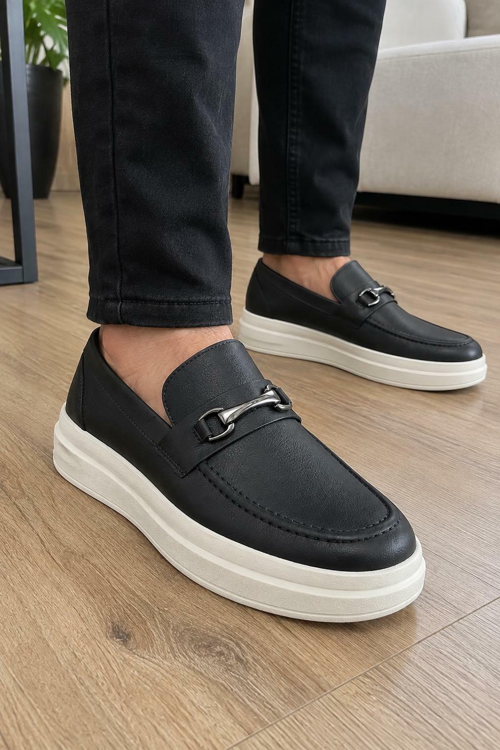 Tênis masculino mocassim luxe Ref.3035 - Preto