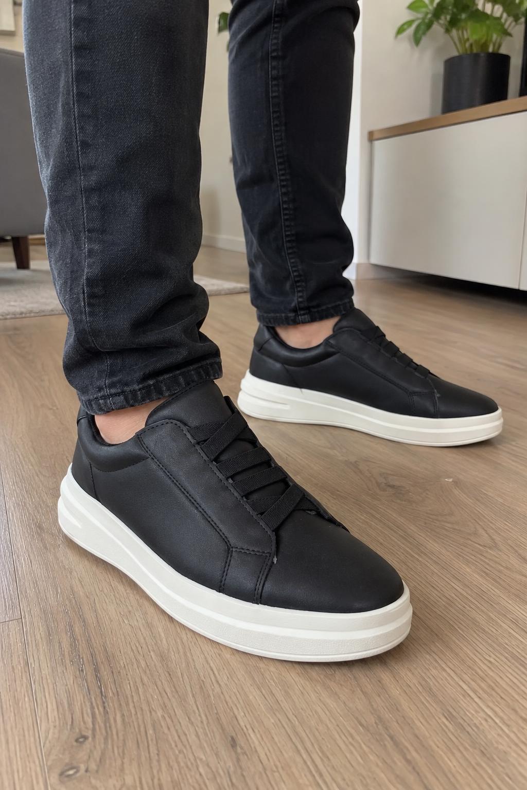 Tênis masculino luxe Ref.817 - Preto