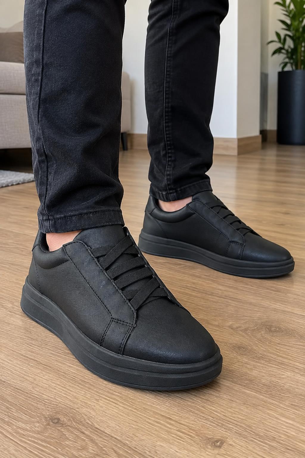 Tênis masculino luxe Ref.817 - Preto/preto