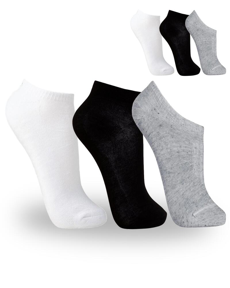 Meia em algodão soquete 3 pares - Mesclado