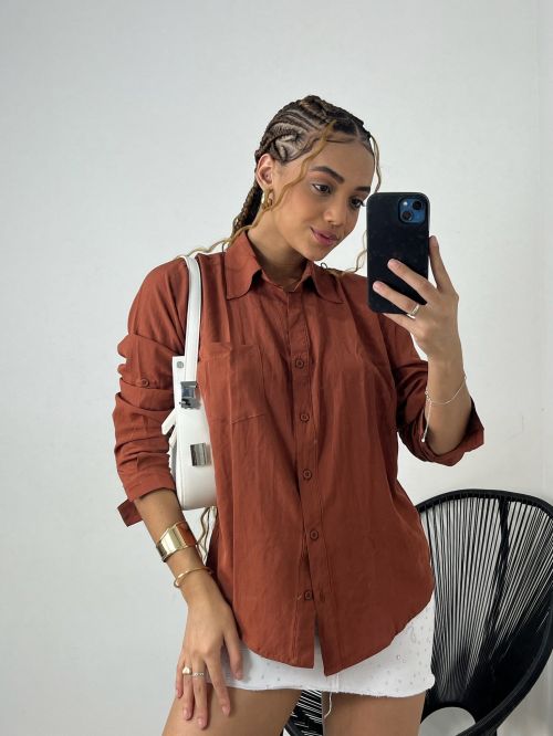 CAMISA VISCOLINHO BOLSO
