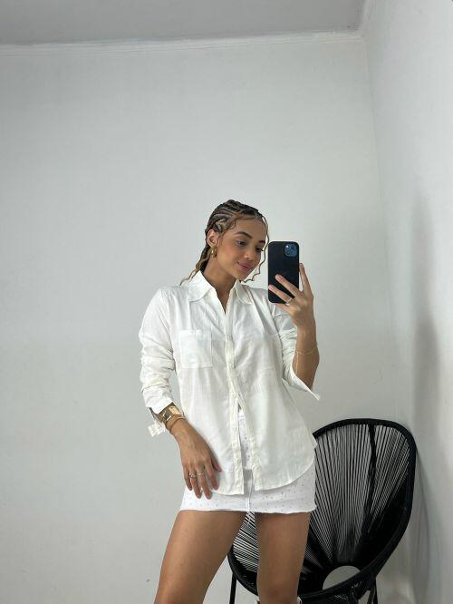 CAMISA VISCOLINHO BOLSO