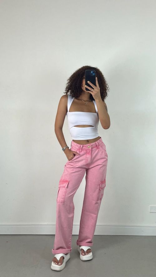 WIDELEG CARGO JEANS