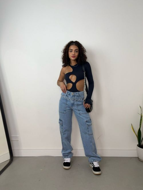 WIDELEG CARGO JEANS