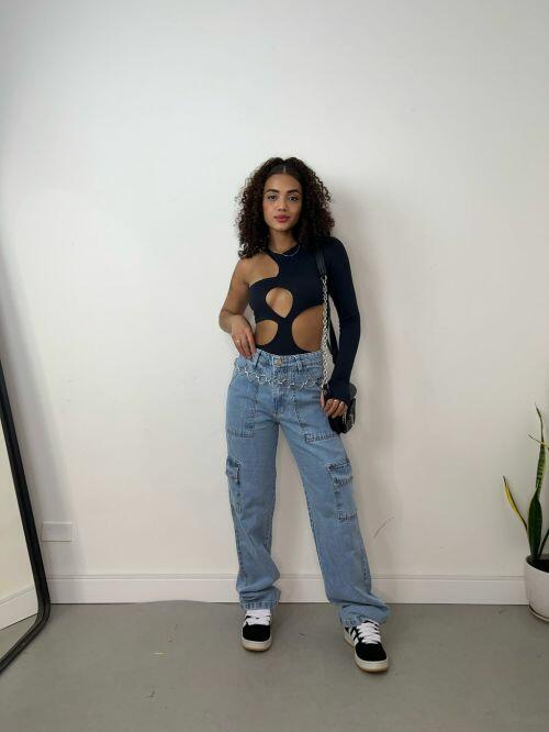 WIDELEG CARGO JEANS