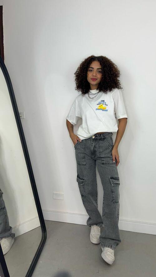 WIDELEG CARGO JEANS