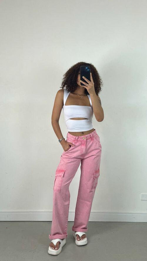 WIDELEG CARGO JEANS