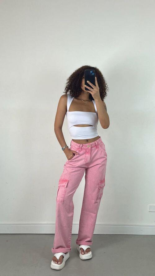 WIDELEG CARGO JEANS