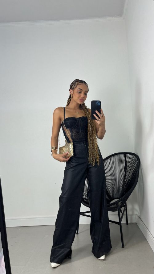 CORSELET RENDA COM TULE