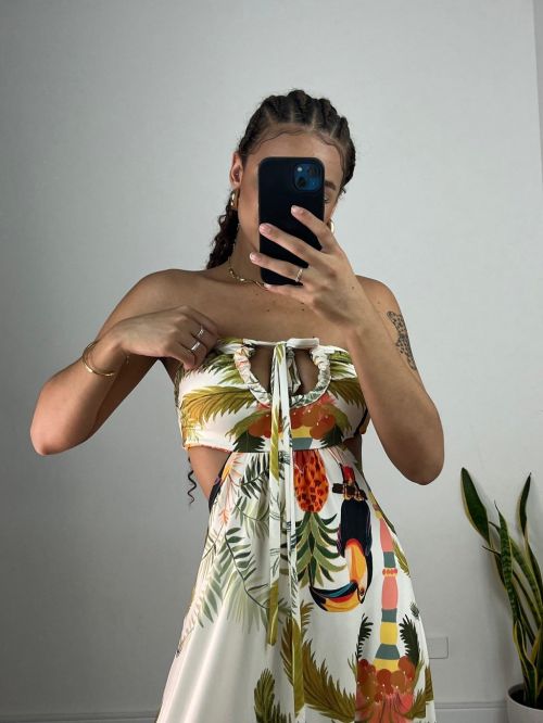 VESTIDO ALANA LONGO ESTAMPADO