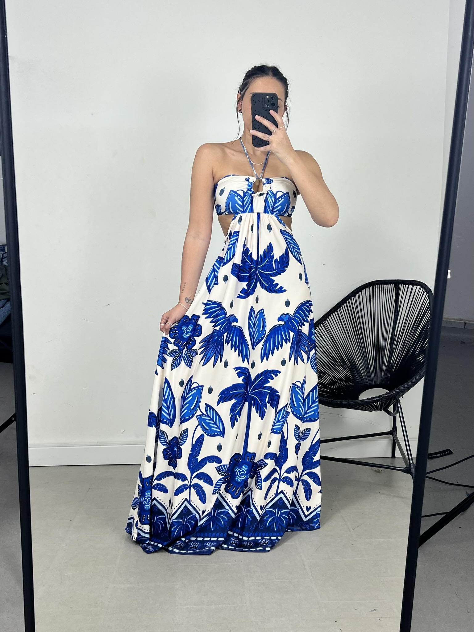 VESTIDO ALANA LONGO ESTAMPADO