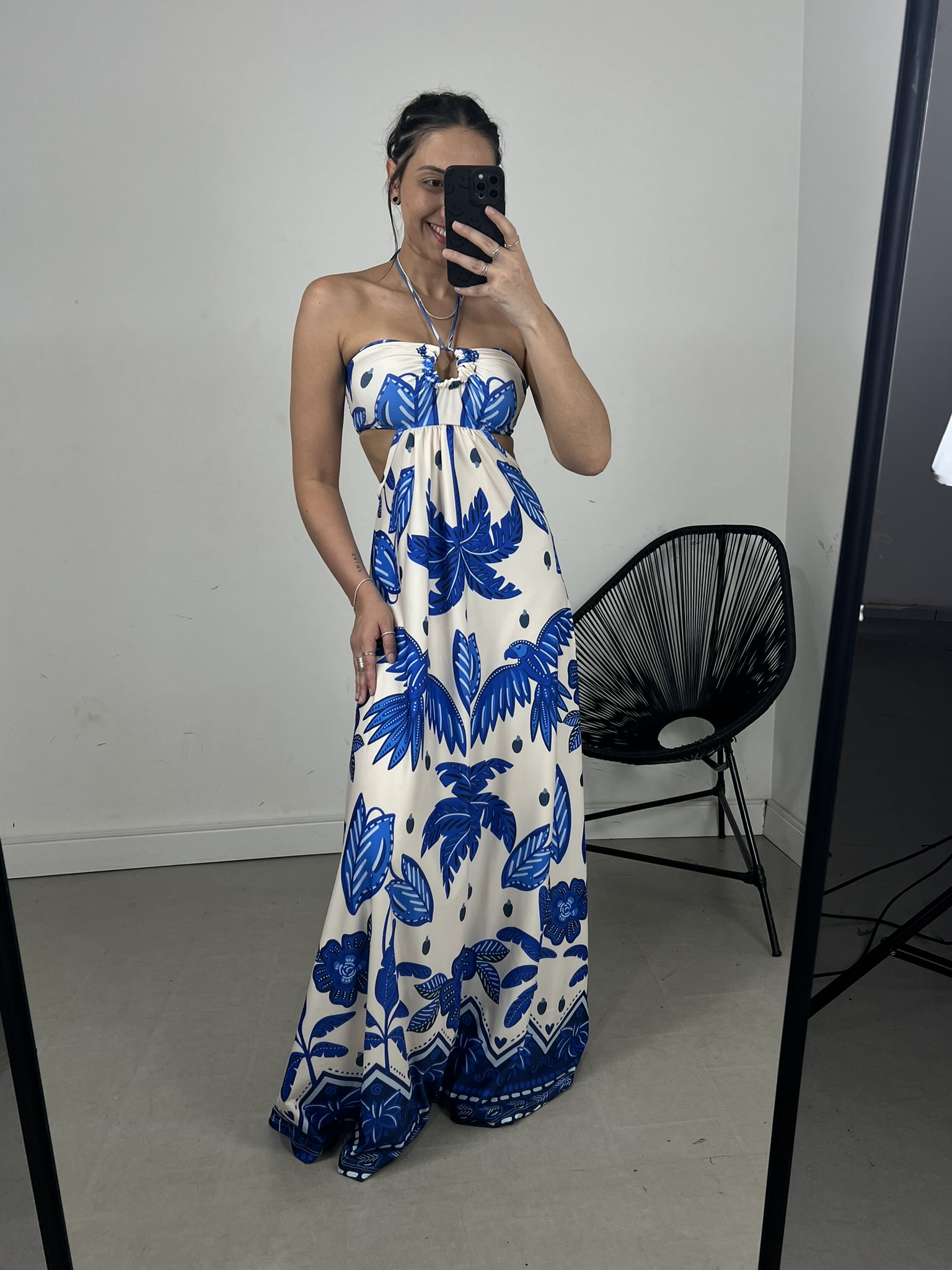 VESTIDO ALANA LONGO ESTAMPADO