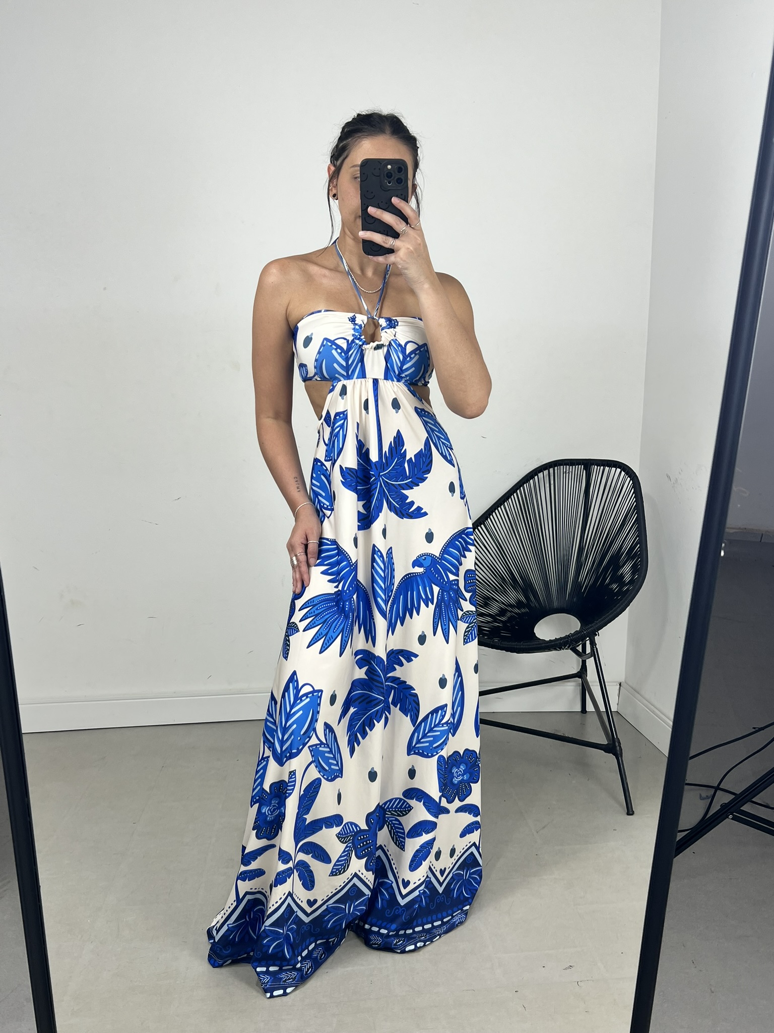 VESTIDO ALANA LONGO ESTAMPADO