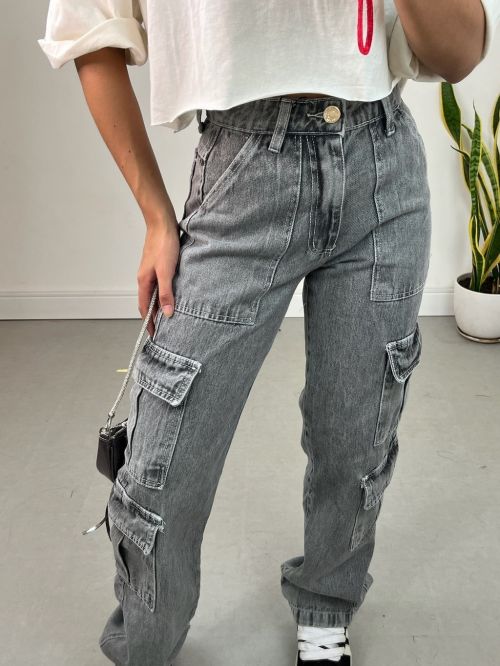 WIDELEG JEANS 4 BOLSOS ESTONADA
