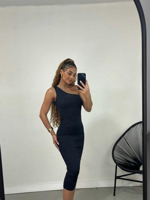 VESTIDO NULA MANGA DRAPEADO