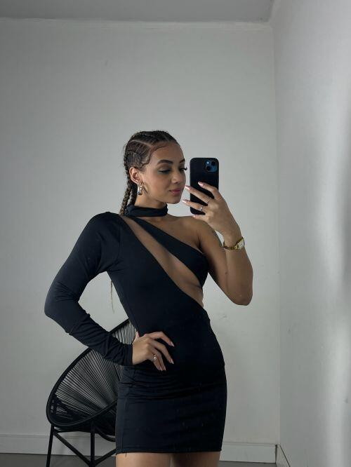 VESTIDO CARLA NULA MANGA TULE