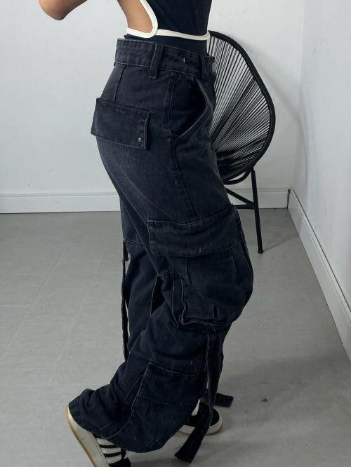 WIDELEG JEANS CARGO TIRAS