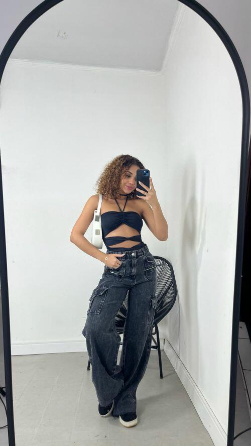 WIDELEG JEANS BOLSO ZÍPER