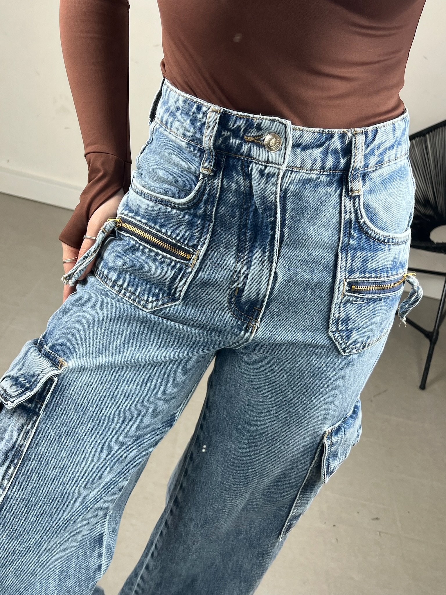 WIDELEG JEANS BOLSO ZÍPER