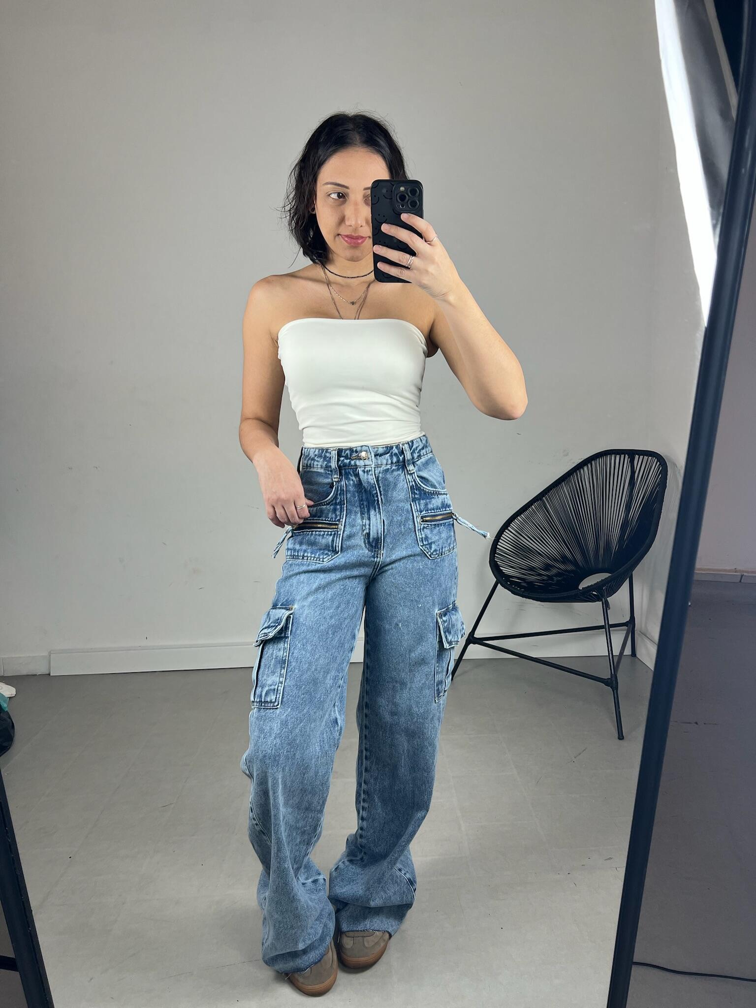 WIDELEG JEANS BOLSO ZÍPER