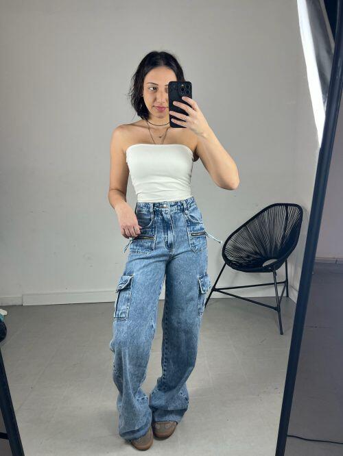 WIDELEG JEANS BOLSO ZÍPER