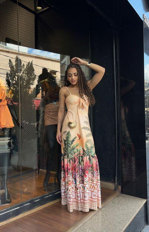 VESTIDO LILIAN LONGO ESTAMPADO