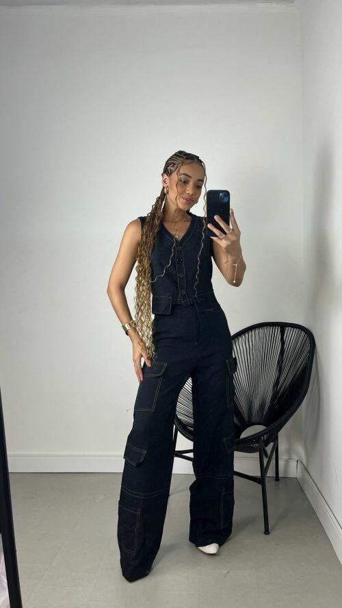 CONJUNTO PANTALONA E COLETE