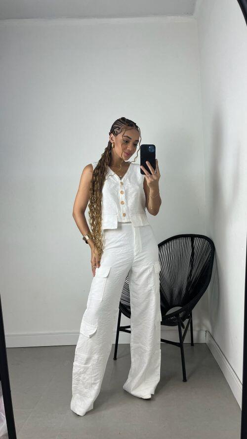 CONJUNTO PANTALONA E COLETE