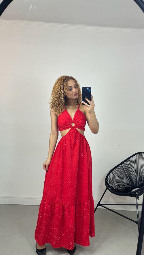 VESTIDO LONGO STRASS ARGOLA
