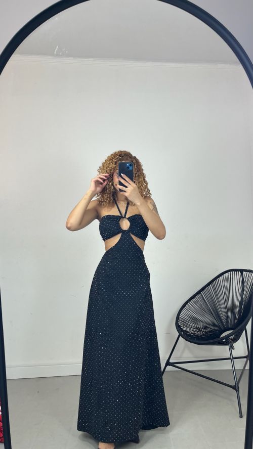 VESTIDO LONGO TOMARA QUE CAIA STRASS