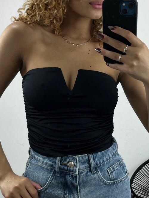CROPPED LISSE DECOTE V DRAPEADO