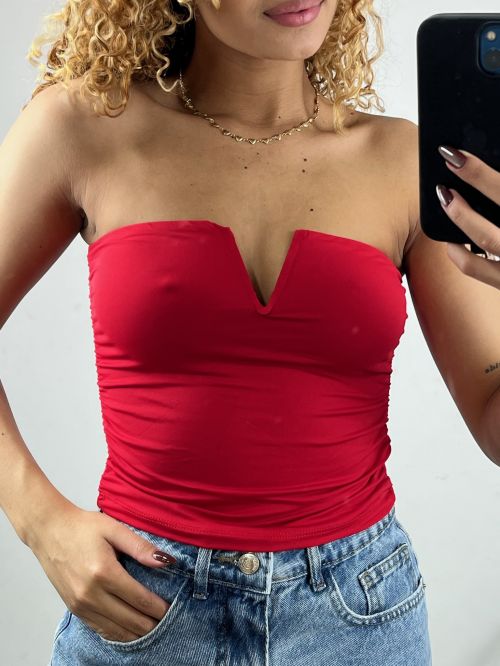 CROPPED LISSE DECOTE V DRAPEADO