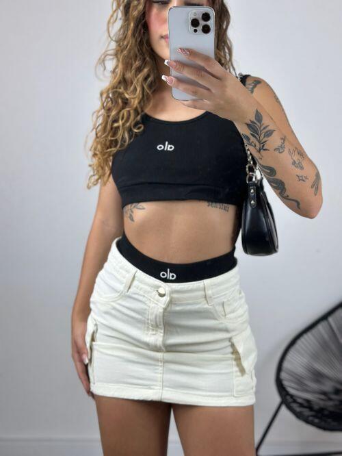 CONJUNTO TOP E HOTPANT CANELADO ALO