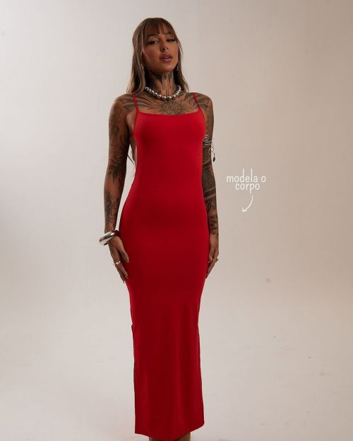 VESTIDO RETO COSTAS NUA POLIAMIDA