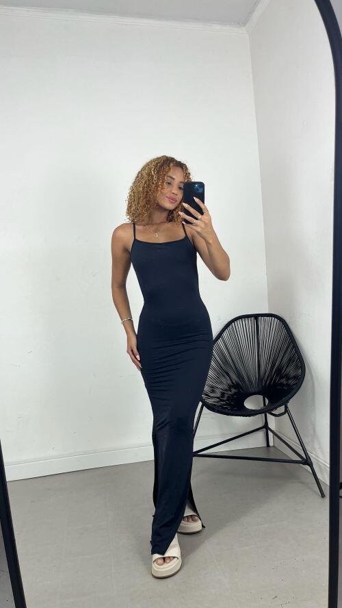 VESTIDO RETO COSTAS NUA POLIAMIDA