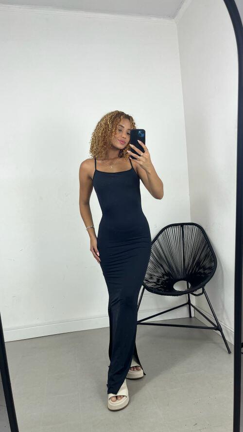 VESTIDO RETO COSTAS NUA POLIAMIDA