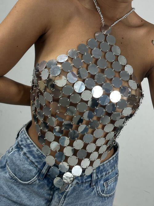 TOP ASSIMETRICO DISCO
