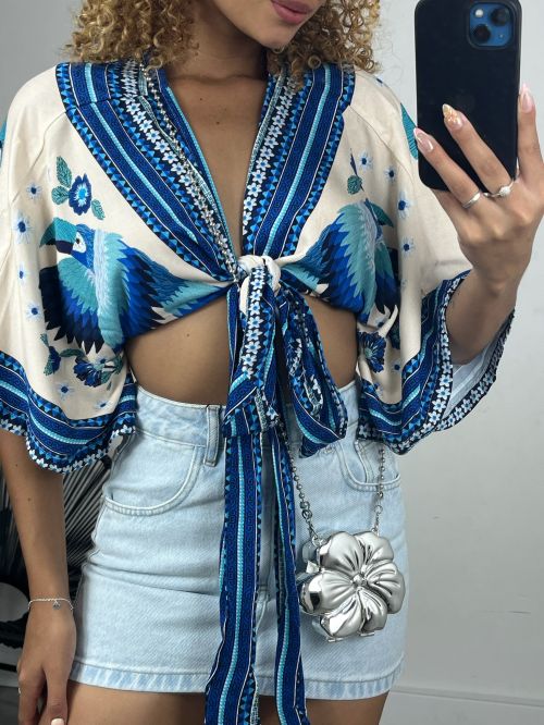 CROPPED MORCEGO ESTAMPADO