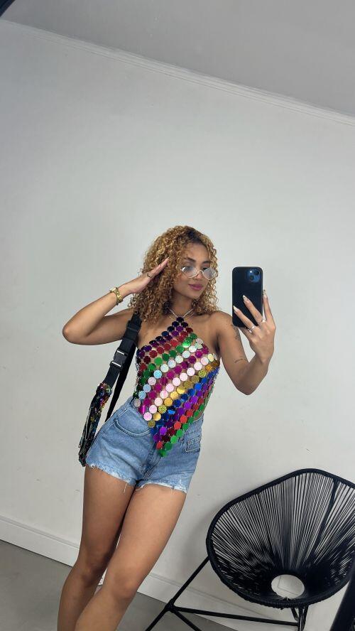 SHORT JEANS BARRA FIO