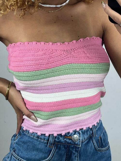 CROPPED TRICOT MODAL COLORIDO