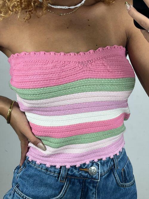 CROPPED TRICOT MODAL COLORIDO
